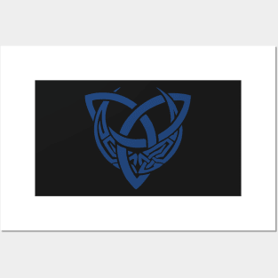 Blue Triquetra Celtic Moon Symbol Posters and Art